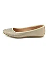 Style & Co Angelynn Womens Ribbed Trim Man Made Ballet Flats In Gold