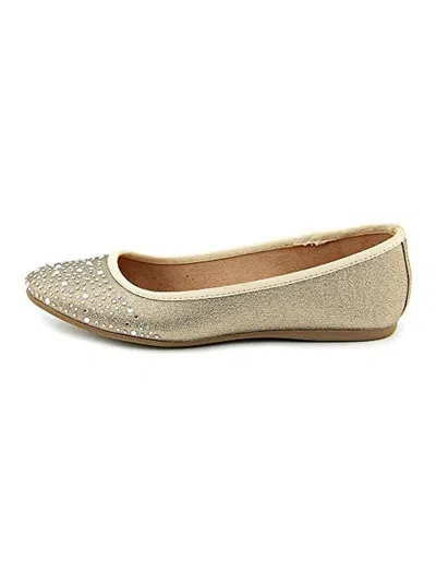 Style & Co Angelynn Womens Metallic Embellished Ballet Flats In Gold