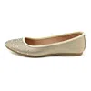 Style & Co Angelynn Womens Ribbed Trim Man Made Ballet Flats In Gold