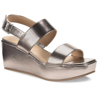 Style & Co Ardennp Womens Solid Manmade Wedge Heels In Silver
