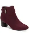 Style & Co Women's Ariella Block Heel Buckle Dress Booties, Created For Macy's In Wine Mc