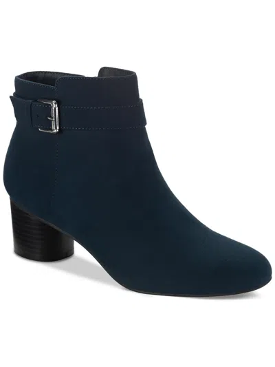 Style & Co Ariella Womens Faux Suede Ankle Booties In Blue