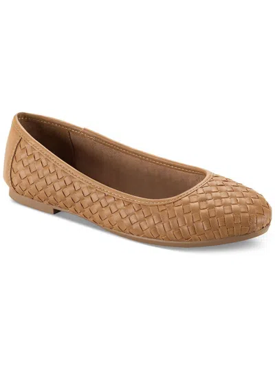 Style & Co Ariinn Womens Comfort Insole Manmade Ballet Flats In Brown