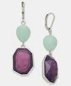 Style & Co Bead & Stone Double Drop Earrings, Macy's Exclusive In Multi