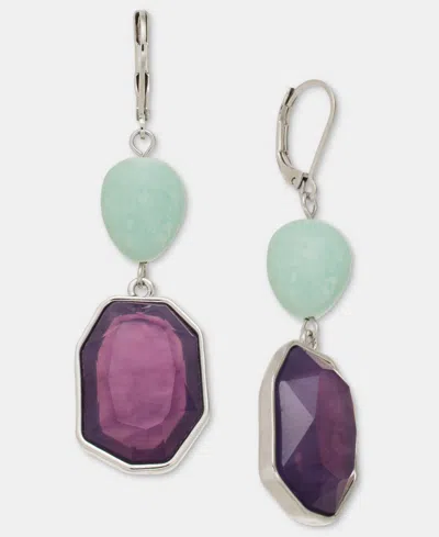 Style & Co Bead & Stone Double Drop Earrings, Macy's Exclusive In Multi