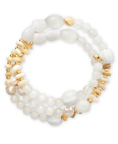 Style & Co Beaded Coil Bracelet, Created For Macy's In White