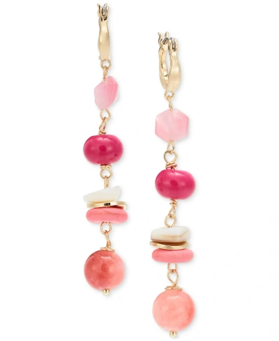 Style & Co Beaded Linear Earrings, Created For Macy's In Red