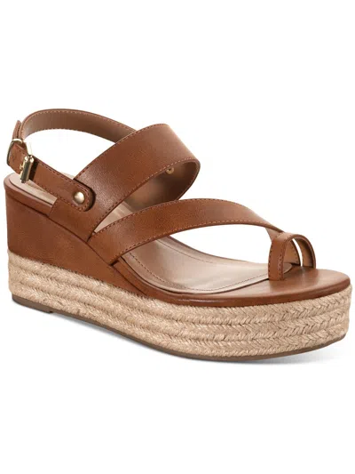 Style & Co Betty Womens Faux Leather Strappy Espadrilles In Brown