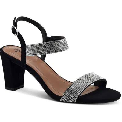 Style & Co Bonita Womens Rhinestone Man Made Block Heels In Black