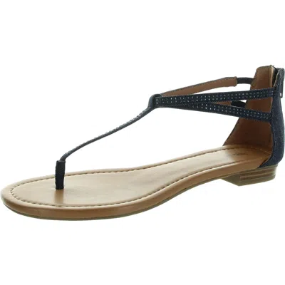 Style & Co Brinna Womens Zipper Manmade Ankle Strap In Blue
