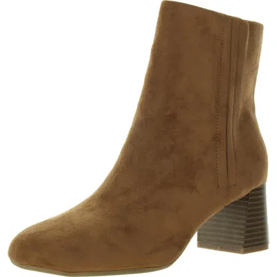 Style & Co Brooks Womens Laceless Faux Leather Ankle Boots In Pink