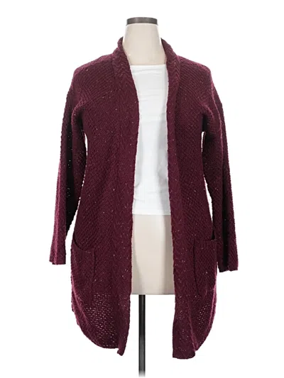 Pre-owned Style & Co Cardigan Sweater In Burgundy