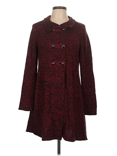 Pre-owned Style & Co Cardigan Sweater In Burgundy
