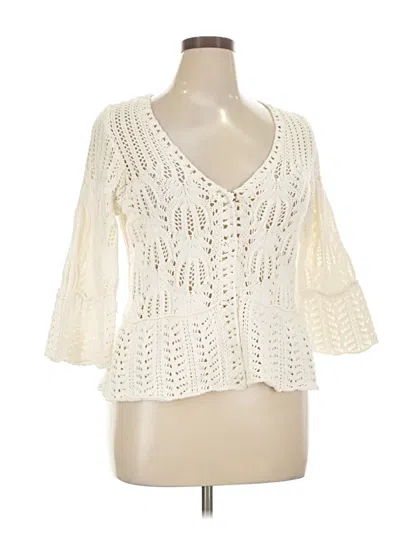 Pre-owned Style & Co Cardigan Sweater In Ivory