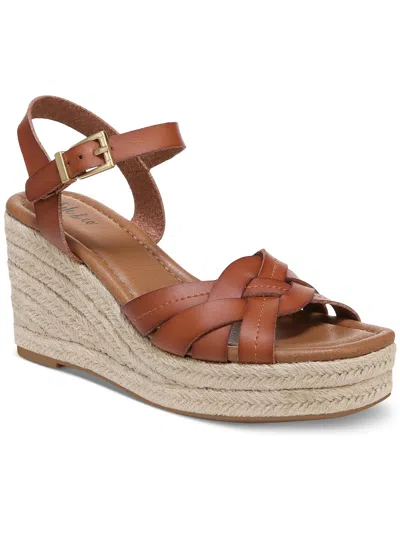 Style & Co Carresp Womens Ankle Strap Wedge Espadrilles In Brown