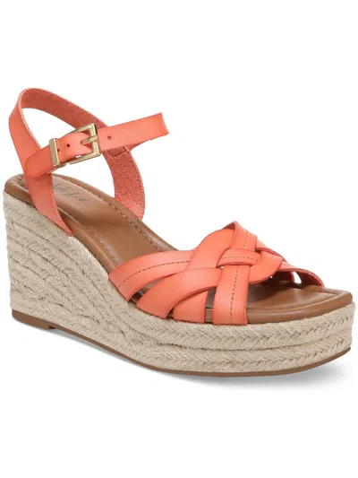 Style & Co Carresp Womens Ankle Strap Wedge Espadrilles In Orange