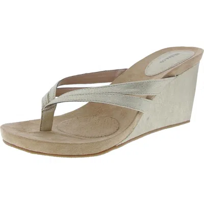 Style & Co Cassiee Womens Open Back Manmade Wedge Sandals In Gold