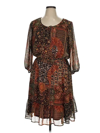 Pre-owned Style & Co Casual Dress In Brown