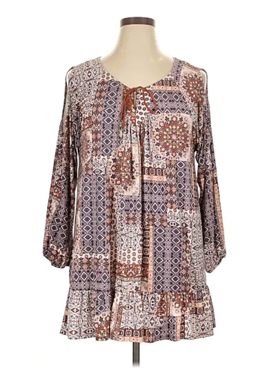 Pre-owned Style & Co Casual Dress In Brown