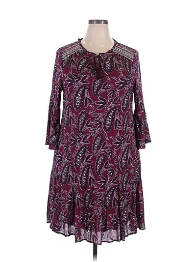 Pre-owned Style & Co Casual Dress In Burgundy