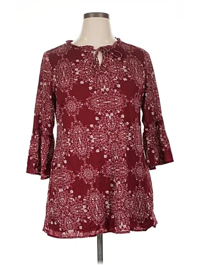 Pre-owned Style & Co Casual Dress In Burgundy