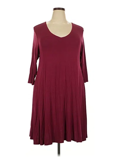 Pre-owned Style & Co Casual Dress In Burgundy