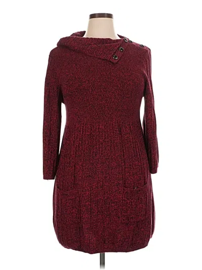 Pre-owned Style & Co Casual Dress In Burgundy