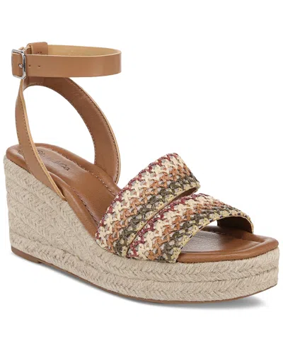 Style & Co Women's Cecilliaa Strappy Woven Wedge Sandals, Created For Macy's In Berry Multi Crochet