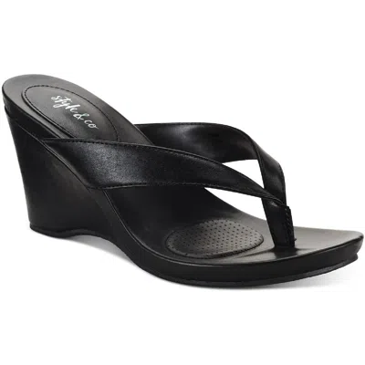 Style & Co Chicklet Womens Thong Wedge Sandals