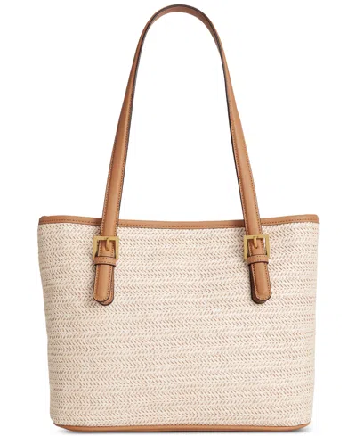 Style & Co Classic Straw Tote, Created For Macy's In Natural
