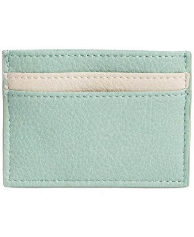 Style & Co Colorblocked Card Case, Created For Macy's In Mint Sage