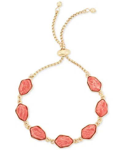 Style & Co Colored Stone Slider Bracelet, Created For Macy's In Coral