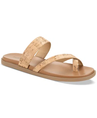 Style & Co Women's Cordeliaa Slip-on Strappy Flat Sandals, Created For Macy's In Cork