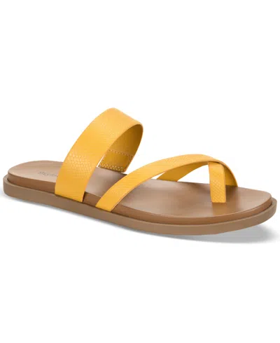 Style & Co Women's Cordeliaa Slip-on Strappy Flat Sandals, Created For Macy's In Daffodil