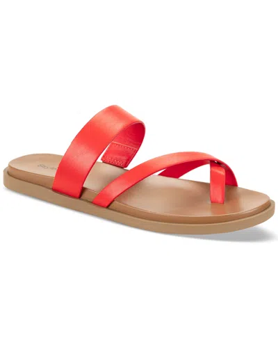 Style & Co Women's Cordeliaa Slip-on Strappy Flat Sandals, Created For Macy's In Paprika Smooth