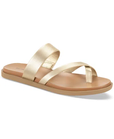 Style & Co Women's Cordeliaa Slip-on Strappy Flat Sandals, Created For Macy's In Platino