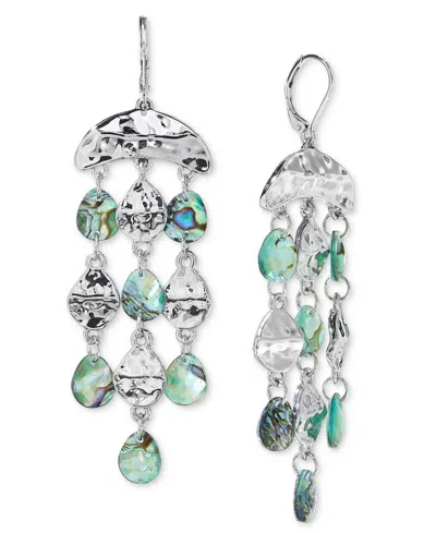 Style & Co Crystal Silver-tone Chandelier Earrings, Exclusively At Macy's In Multi