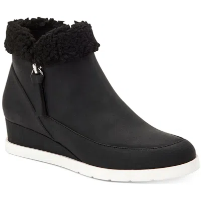 Style & Co Danniee Womens Faux Leather Ankle Boots Wedge Boots In Black