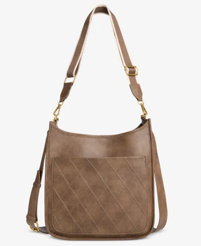 Style & Co Diamond Quilted Dip Crossbody Bag, Macy's Exclusive In Brown