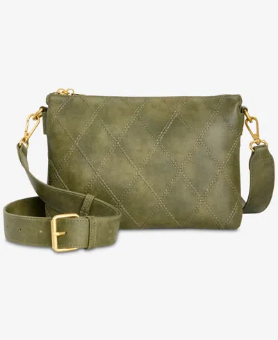 Style & Co Diamond Quilted Double Compartment Crossbody Bag, Macy's Exclusive In Green,olive