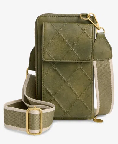 Style & Co Diamond Quilted Phone Crossbody Bag, Macy's Exclusive In Green,olive