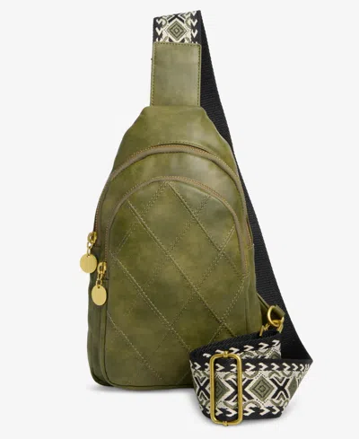Style & Co Diamond Quilted Sling Bag, Macy's Exclusive In Green,olive