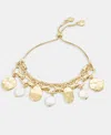 Style & Co Disc & Imitation Pearl Slider Bracelet, Macy's Exclusive In Gold