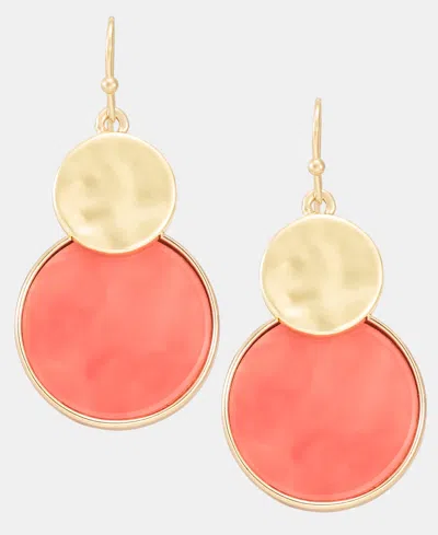 Style & Co Disc & Stone Inlay Drop Earrings, Macy's Exclusive In Multi