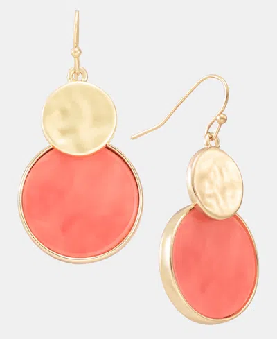Style & Co Disc & Stone Inlay Drop Earrings, Macy's Exclusive In White