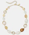 Style & Co Disc, Stone & Imitation Pearl All-around Collar Necklace, 18" + 3" Extender, Macy's Exclusive In Multi