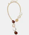 Style & Co Disc, Stone & Imitation Pearl Lariat Necklace, 18" + 3" Extender, Macy's Exclusive In White
