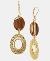 Style & Co Double Drop Earrings, Macy's Exclusive In Brown