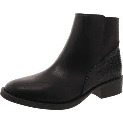 Style & Co Edwinaa Womens Faux Leather Animal Print Booties In Black