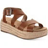 Style & Co Emalinee Womens Faux Leather Slingback Wedge Sandals In Brown